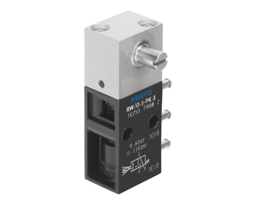 Festo Valve with push-in connector, mechanically actuated